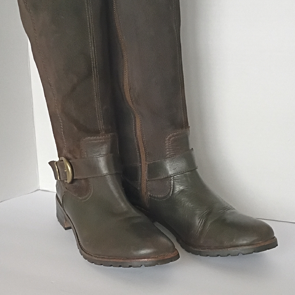 Timberland Brown Leather Tall Boots Size 11 - Picture 3 of 9
